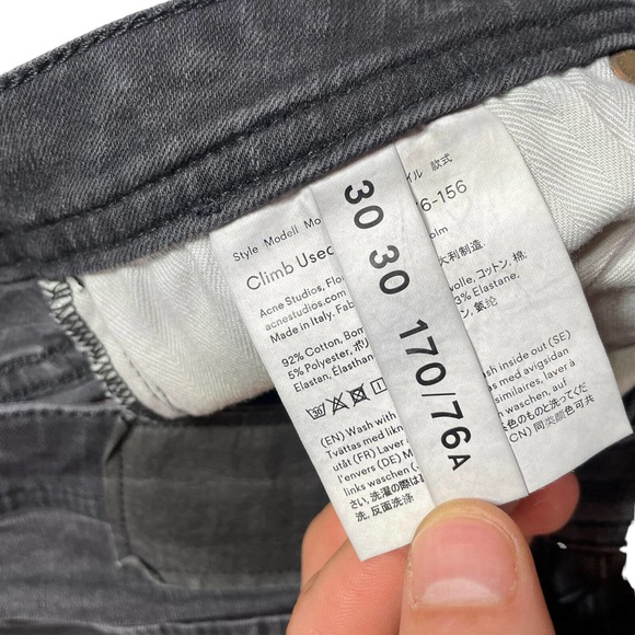 Acne Climb Stay Black Mid‎ Rise Bla Konst Skinny Leg Denim Jeans Size 27 - Picture 5 of 7